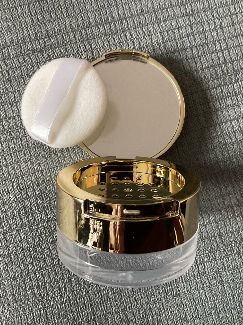 Gold Loose Powder Jar with Puff - Women's Makeup - NEW